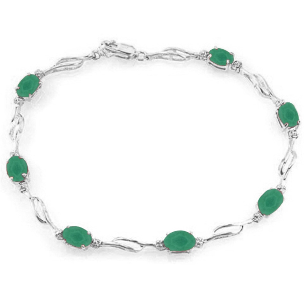 GOLD TENNIS BRACELET WITH EMERALDS & DIAMONDS - Picture 3 of 5